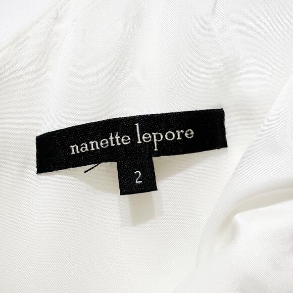 Nanette Lepore Vintage 90's White Fit and Flare Dress Size 2 - Picture 2 of 3